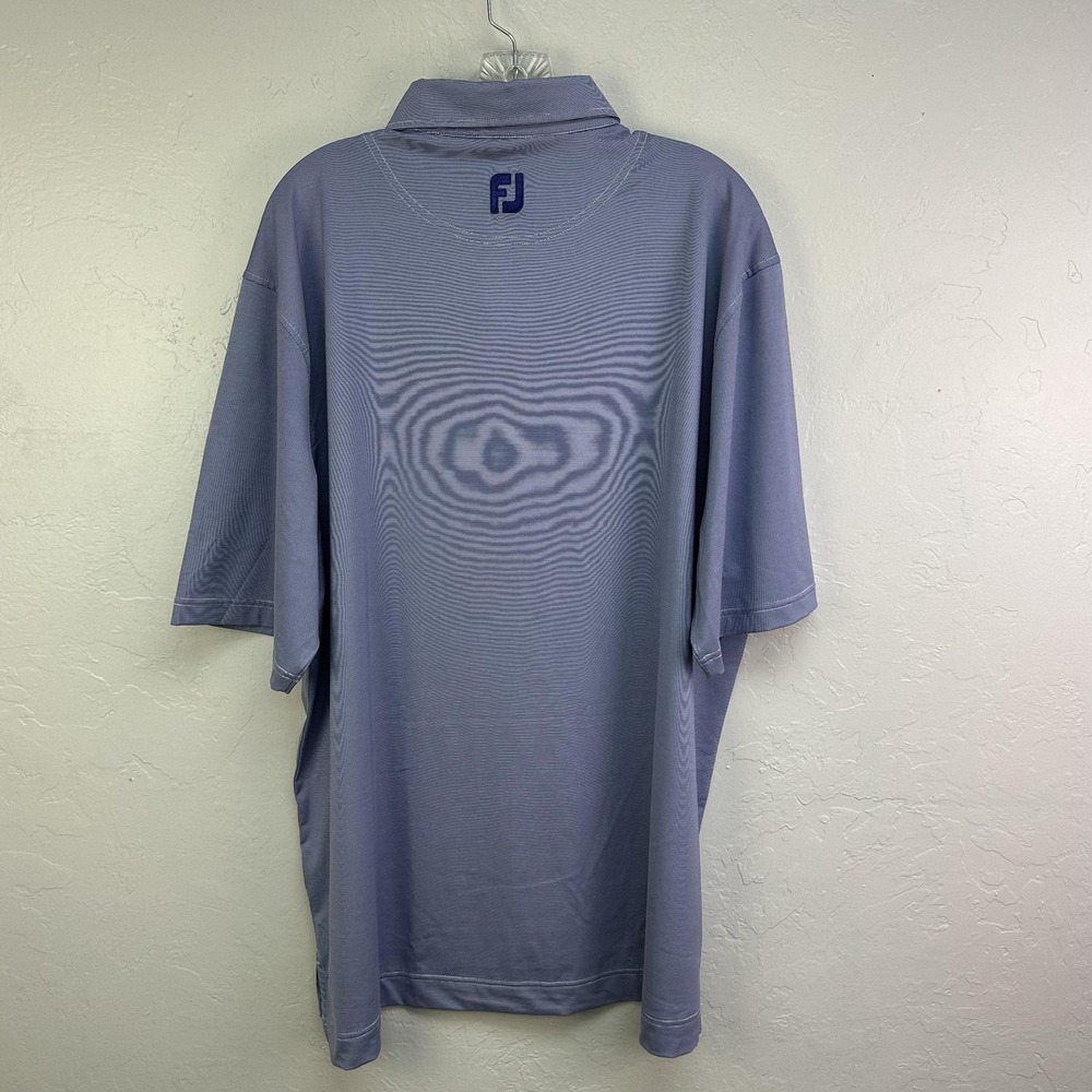 FootJoy Polo Shirt Mens XL Purple Stripe Golf‎ Performance Stretch Top Active - Picture 2 of 9